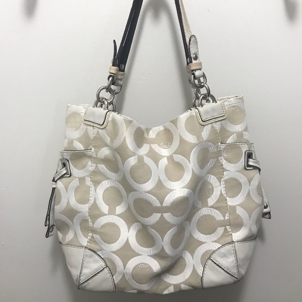 Coach Light Cream Large Purse